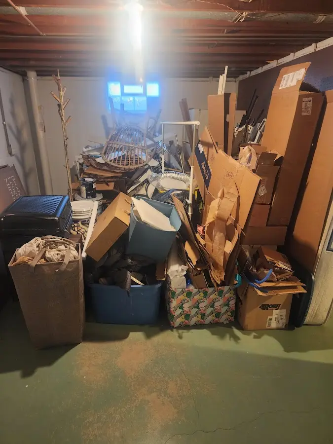 Roll-off dumpster container at job site for 6 Yard Dumpster Rental in River Falls